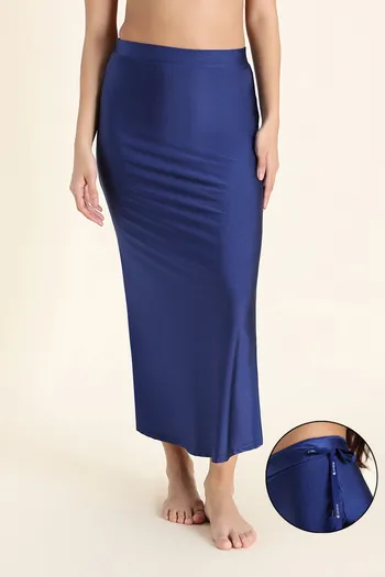 Buy Zivame Shimmer Stretchy Saree Underskirt  - Blue Depth